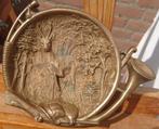 ~1930 Art Deco mesing asbak, Jagt compositie met hert, Antiek en Kunst, Ophalen of Verzenden, Brons