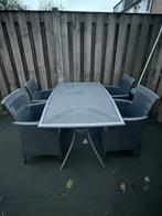 Tuintafel met stoelen, Tuin en Terras, 4 zitplaatsen, Gebruikt, Eettafel, Ophalen of Verzenden