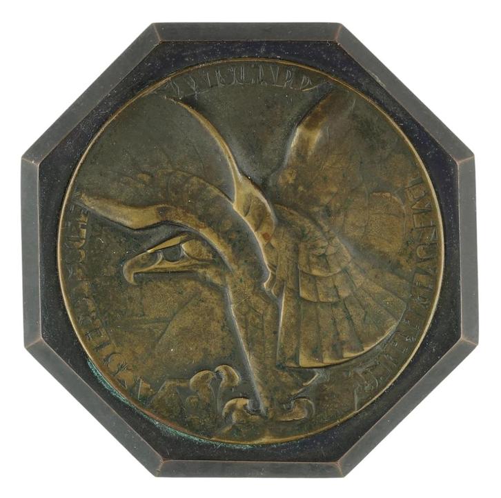 PENNING 1930 Chris van der Hoef : A'dam Levensverzekering, Postzegels en Munten, Penningen en Medailles, Brons, Nederland, Verzenden