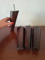 4x Houten Bankpoten Scandinavisch Donkerbruin, Huis en Inrichting, Ophalen of Verzenden