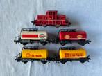 Fleischmann Set DB rangeerloc en 4 ketelwagens 1475, Hobby en Vrije tijd, Modeltreinen | H0, Gebruikt, Gelijkstroom, Fleischmann