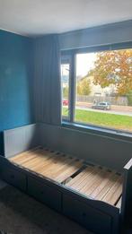 Ikea uitschuif bed grijs, Huis en Inrichting, Ophalen, Tweepersoons, 140 cm, Zo goed als nieuw