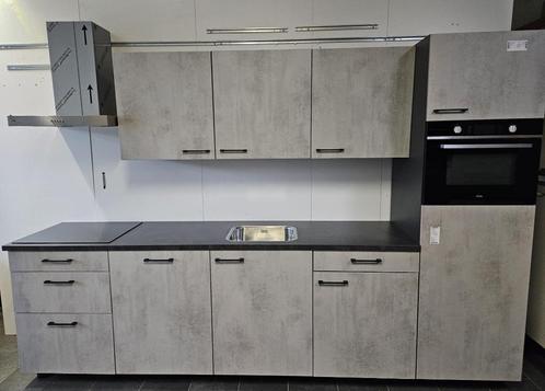 NIEUWE BRUYNZEEL "BETONLOOK" Keuken 300 cm / INNOVARE OUTLET, Huis en Inrichting, Keuken | Complete keukens, Nieuw, Enkelwandige keuken