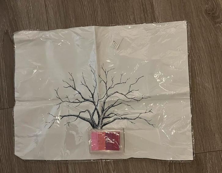 Vingerafdruk boom canvas, Huis en Inrichting, Tafelkleden, Zo goed als nieuw, Rechthoek, Ophalen of Verzenden