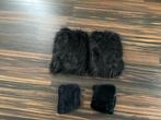 Zwarte bont beenwarmers en manchetten, Legging, Zwart, Nieuw, Overige maten