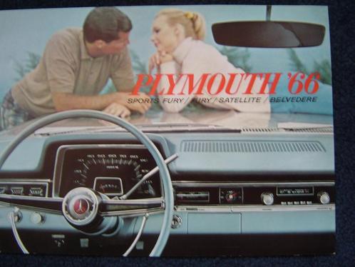 Plymouth 1966 Fury Satelite Belvedere  folder brochure flyer, Boeken, Auto's | Folders en Tijdschriften, Gelezen, Overige merken