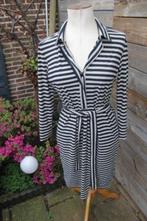 Jurk donkerblauw/ beige Zenggi mt XS (XL) travelstof Vaste p, Zenggi, Blauw, Maat 46/48 (XL) of groter, Ophalen of Verzenden