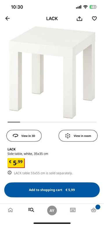 Ikea side table lack beschikbaar voor biedingen