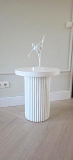 Bijzettafel scandinavisch wit  45cm rond, 51 cm hoog, Huis en Inrichting, Tafels | Bijzettafels, Minder dan 55 cm, Rond, Zo goed als nieuw