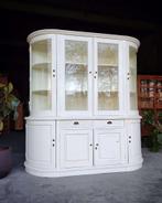 Organische witte vitrinekast | Witte buffetkast rond #2593, Huis en Inrichting, Kasten | Vitrinekasten, Niet ingevuld, Gebruikt
