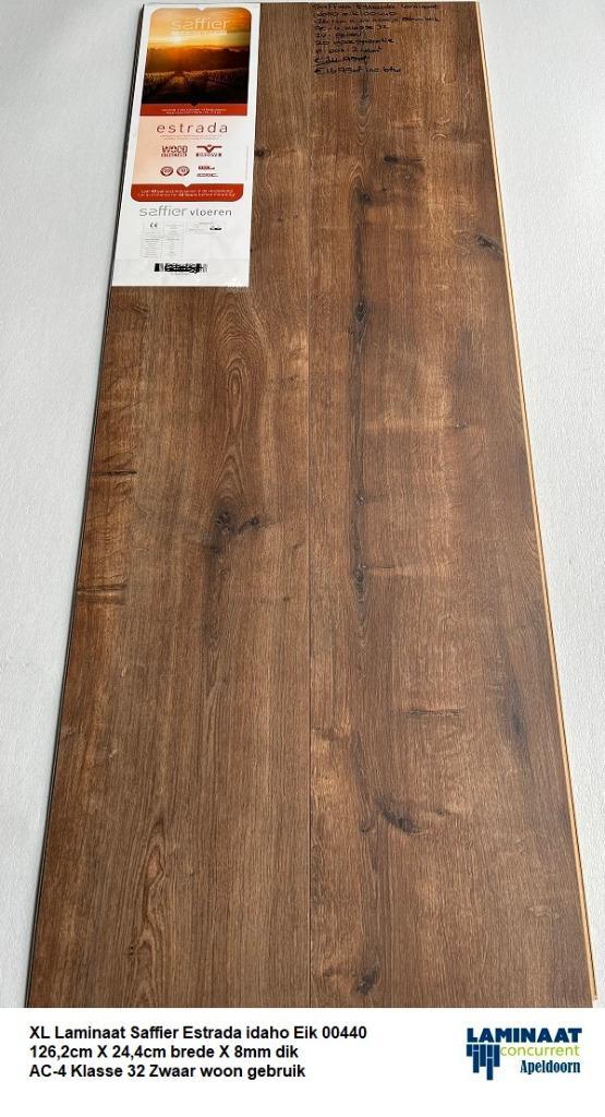 XL Laminaat idaho Eik 24cm brede 8mm €16,95p/m2, Huis en Inrichting, Stoffering | Vloerbedekking, Nieuw, Laminaat, Bruin, 75 m² of meer