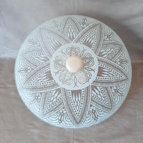 Jaren 60 plafondlamp | Grote glazen plafondlamp | Boho stijl, Huis en Inrichting, Lampen | Plafondlampen, Gebruikt, Glas, Kunststof