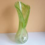 Glazen design vaas met deuk & groen vlek patroon 1209, Overige kleuren, -, -, Ophalen of Verzenden