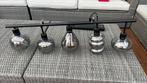Hanglamp zwart met smoke glas 5-lichts, Ophalen, Zo goed als nieuw, Metaal of Aluminium