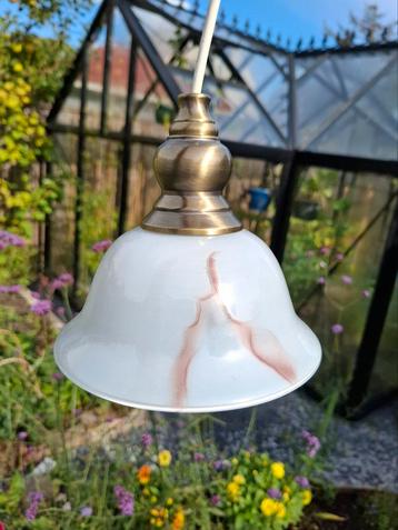 Vintage opaline hanglampje, gemarmerd glas beschikbaar voor biedingen