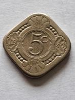 5 cent wilhelmina 1940, Koningin Wilhelmina, Ophalen of Verzenden, 1 cent