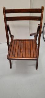 Houten klapstoel, Huis en Inrichting, Stoelen, Ophalen, Gebruikt, Bruin, Eén