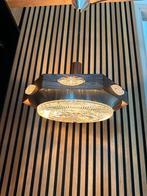 Vintage Hanglamp met Glas en Hout (Lacro), Ophalen, Gebruikt, Glas, Minder dan 50 cm