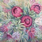 Bloemenschilderij acrylverf, Ophalen of Verzenden