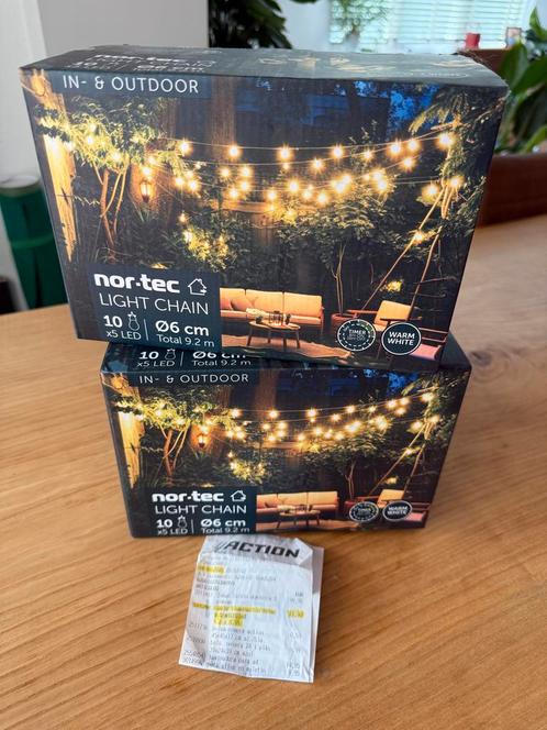 Nieuw- 2x Lichtsnoer 10 LED Lampjes - 9,2 Meter, Huis en Inrichting, Lampen | Hanglampen, Nieuw, Minder dan 50 cm, Kunststof, Ophalen of Verzenden