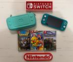 Switch Lite turquoise incl 3 spellen in zeer goede staat, Spelcomputers en Games, Spelcomputers | Nintendo Switch Lite, Ophalen of Verzenden