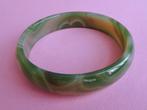 jwg Vintage 70s groen agaat steen armband boho bohemian, Verzenden, Overige materialen, Armband, Met edelsteen