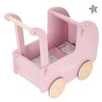 Houten poppenwagen Roze Essentials incl textiel ( met naam ), Ophalen of Verzenden, Nieuw