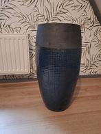 Hoge vaas / bloempot, blauw met grijs, 60 cm. hoog, Ophalen, 50 tot 75 cm, Blauw, Aardewerk of Porselein
