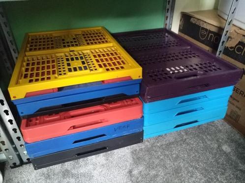 Veel verschillende opbouwbaar boodschappendoos ( bruikleen ), Doe-het-zelf en Verbouw, Kratten en Dozen, Gebruikt, Krat, Opvouwbaar