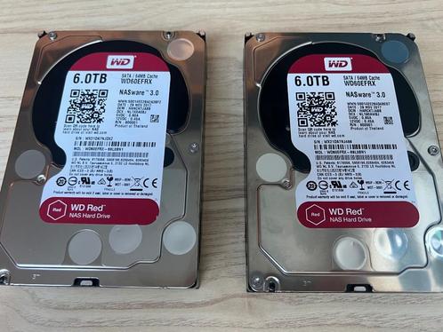 WD Red Plus 6TB (WD60EFRX) 1000 uur gebruikt, 2x, Computers en Software, Harde schijven, Zo goed als nieuw, Desktop, Intern, HDD