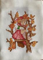 Borduurwerk, zijde, Hummel, meisje, bloem, vogel, vintage, Ophalen, Gebruikt, Handborduren, Overige typen