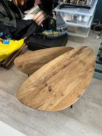 Salontafel set mangohout organische vorm, Huis en Inrichting, Tafels | Salontafels, Ophalen, 50 tot 100 cm, Rond, Zo goed als nieuw