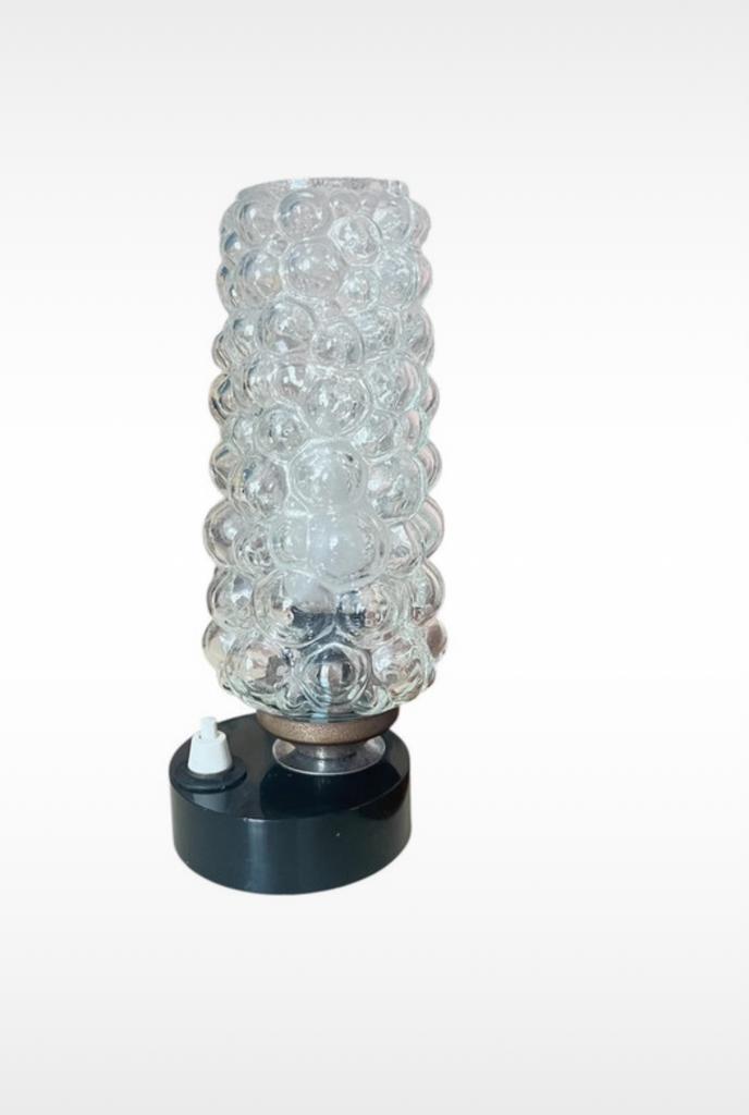 Tafellampje met bubbelglas vintage, Huis en Inrichting, Lampen | Tafellampen, Zo goed als nieuw, Minder dan 50 cm, Ophalen of Verzenden