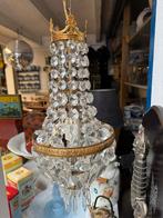 Antieke Kristallen Kroonluchter, Romantisch, Ophalen of Verzenden, Glas, Zo goed als nieuw