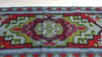 Vintage kleed, vloerkleed of tafelkleed, geknoopt. Blauw S11, Huis en Inrichting, Stoffering | Tapijten en Kleden, Tweedehands verkoop
