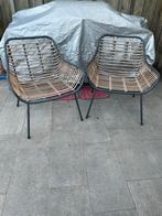 Wicker stoelen in riet look met stalen frame, Ophalen of Verzenden, Zo goed als nieuw