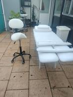Witte massage stoel en kapperstoel, Ophalen, Zo goed als nieuw, Massagestoel of Kussen