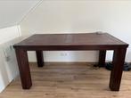 Stevig en robuust houten eettafel, Ophalen, Gebruikt, 50 tot 100 cm, Vijf personen of meer