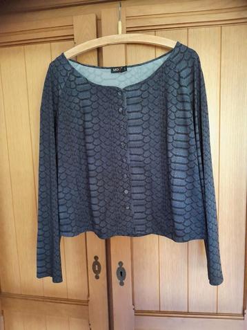 Grijs bloesje vestje top van Moq travelstof valt als XL beschikbaar voor biedingen