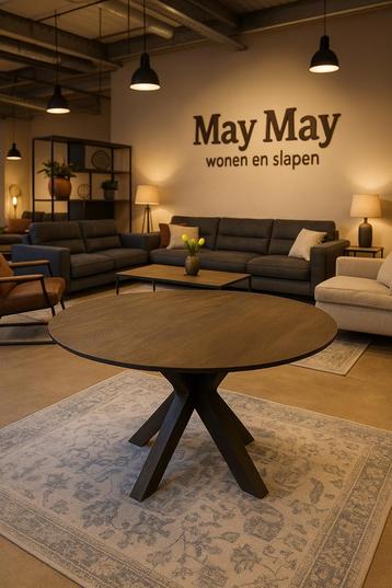 Eettafel rond 130 Bruin mangohout Direct/leverbaar E-7001 beschikbaar voor biedingen