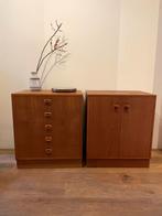 Vintage Houten Dressoir kasten met luiken en laden., Ophalen, Gebruikt, 100 tot 150 cm, Teak vintage deens scandinavish minimalistich japandi