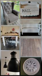 Leuke woonaccessoires te koop! Klok/eettafel/klepbanketc, Ophalen, Gebruikt