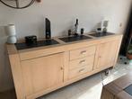 Mooie blank eiken dressoir met opbergruimte, Huis en Inrichting, Kasten | Dressoirs, Ophalen, Gebruikt, Eikenhout, 200 cm of meer
