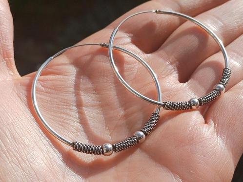 Vanoli 925 zilver creolen oorbellen Bali hoops 4,5 cm, Sieraden, Tassen en Uiterlijk, Oorbellen, Nieuw, Hangers, Zilver, Zilver
