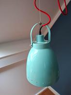 Stoere hanglamp groen blauw met rood snoer. Als nieuw!, Ophalen of Verzenden, Zo goed als nieuw, Metaal, Minder dan 50 cm