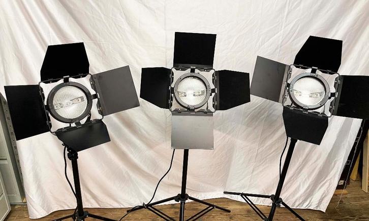 StudioKing Studiolampen (800W Dimbaar)3 lampen met statieven, Audio, Tv en Foto, Fotografie | Fotostudio en Toebehoren, Gebruikt