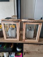 2 windlichten met oliebranders ( zie omschrijving ), Ophalen, Zo goed als nieuw