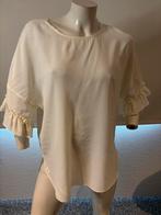 Twinset crèmekleurige top met roesjes langs mouwen it 42, Maat 38/40 (M), Verzenden, ., Zo goed als nieuw