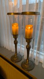 Kandelaars 2 stuks, Ophalen of Verzenden, Zo goed als nieuw, Metaal, 75 cm of meer