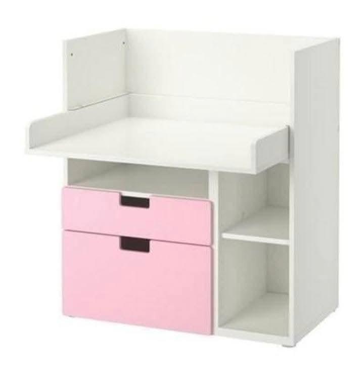 Ikea Smastad commode wit/roze met 3 lades, Kinderen en Baby's, Kinderkamer | Commodes en Kasten, Gebruikt, Commode, 90 tot 105 cm